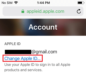 Change Apple ID option at appleid.apple.com