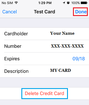 Delete Credit Card Information From Safari Browser On iPhone