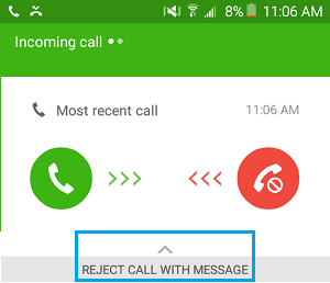 Answer Incoming Call With Message Option On Android Phone