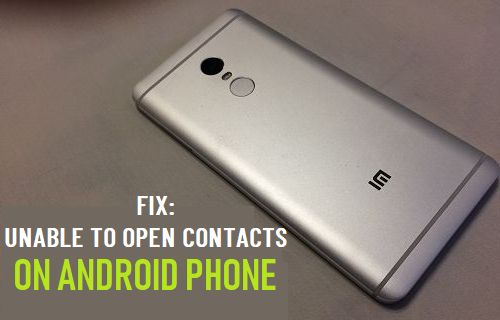 Unable to Open Contacts on Android Phone