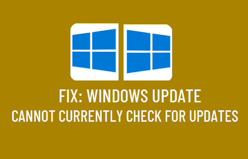 Windows Update Cannot Currently Check for Updates