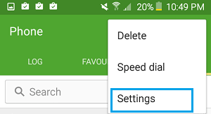 Settings Tap on Android Phone
