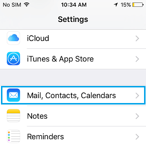 Mail Contacts and Calendars Setting on iPhone