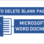 Delete Blank Pages in Microsoft Word Document