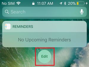 Edit Widgets Option on iPhone Lock Screen