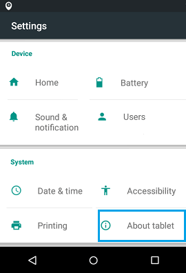 Sobre el dispositivo Android