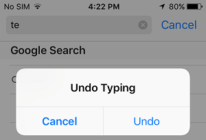 Undo Typing Prompts on iPhone