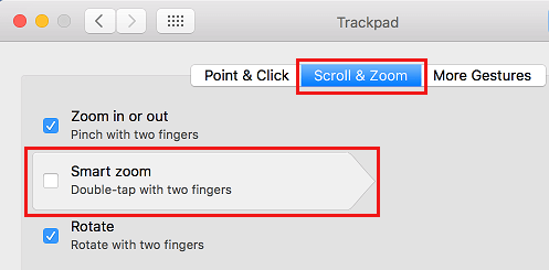 Disable Smart Zoom on MacBook