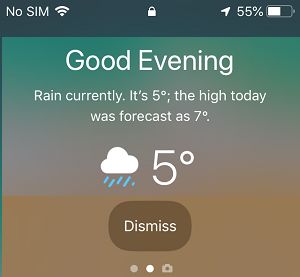 Weather Widget On iPhone Lock Screen