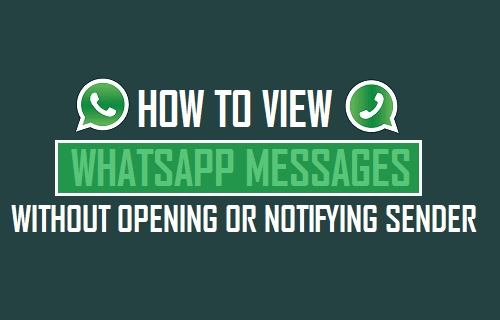 View WhatsApp Messages Without Opening or Notifying Sender