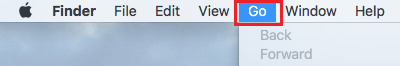 Go Option in Top Menu Bar On Mac
