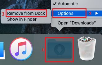 Eliminar la carpeta de descargas del Dock en el Mac