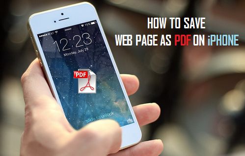 Save Webpage as PDF on iPhone