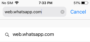 Type web.whatsapp.com in Safari