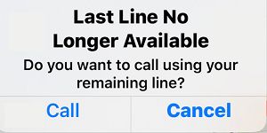 El mensaje de la última línea ya no está disponible en el iPhone