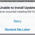 iOS: No se puede instalar la actualización: se ha producido un error durante la instalación…