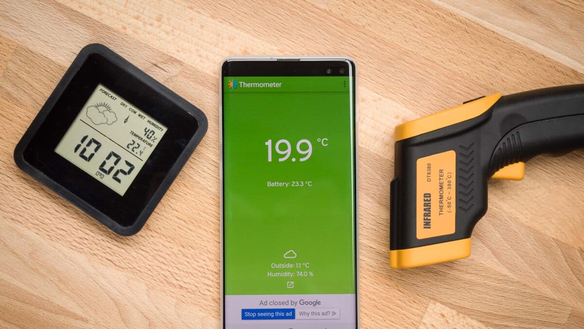Un teléfono Android puede medir la temperatura