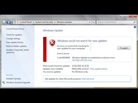 ¿Qué puedes hacer para solucionar un fallo de actualización de Windows 7?