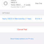 Anulación de Vsco en el iPhone