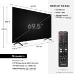 ¿Cuál es la anchura de un televisor Samsung de 70 pulgadas?