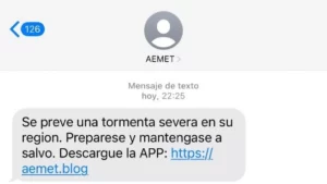 Falso SMS de AEMET-0