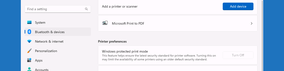 Configuración de Windows Protected Print Mode