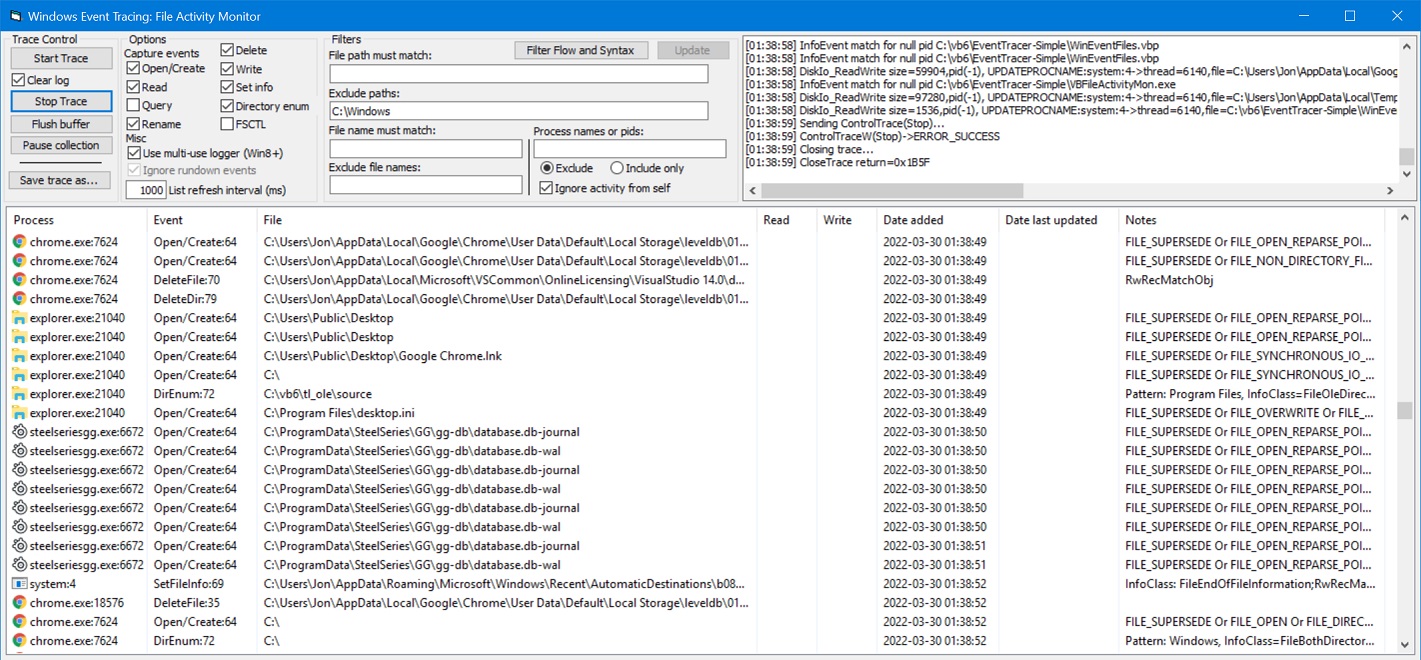 Event Tracing for Windows