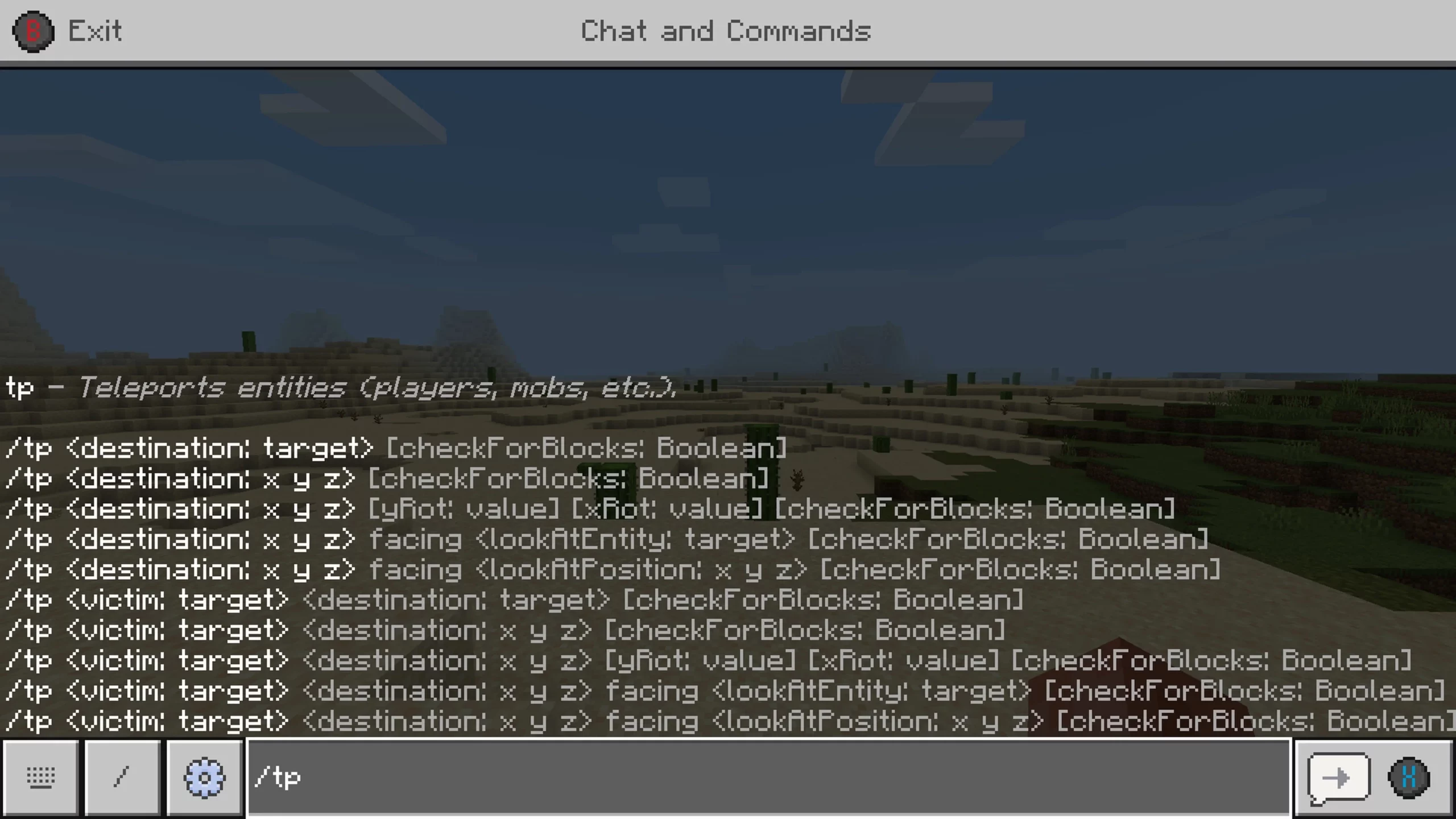comandos tp minecraft
