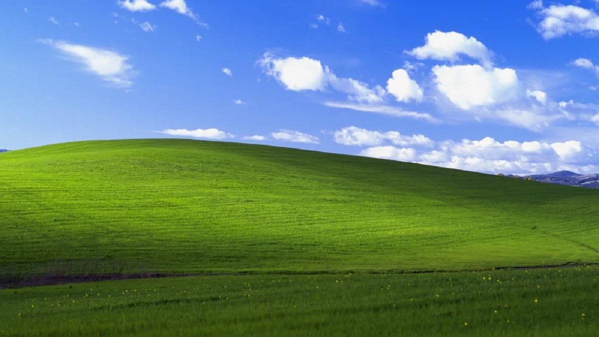 fondo Bliss de Windows XP historia