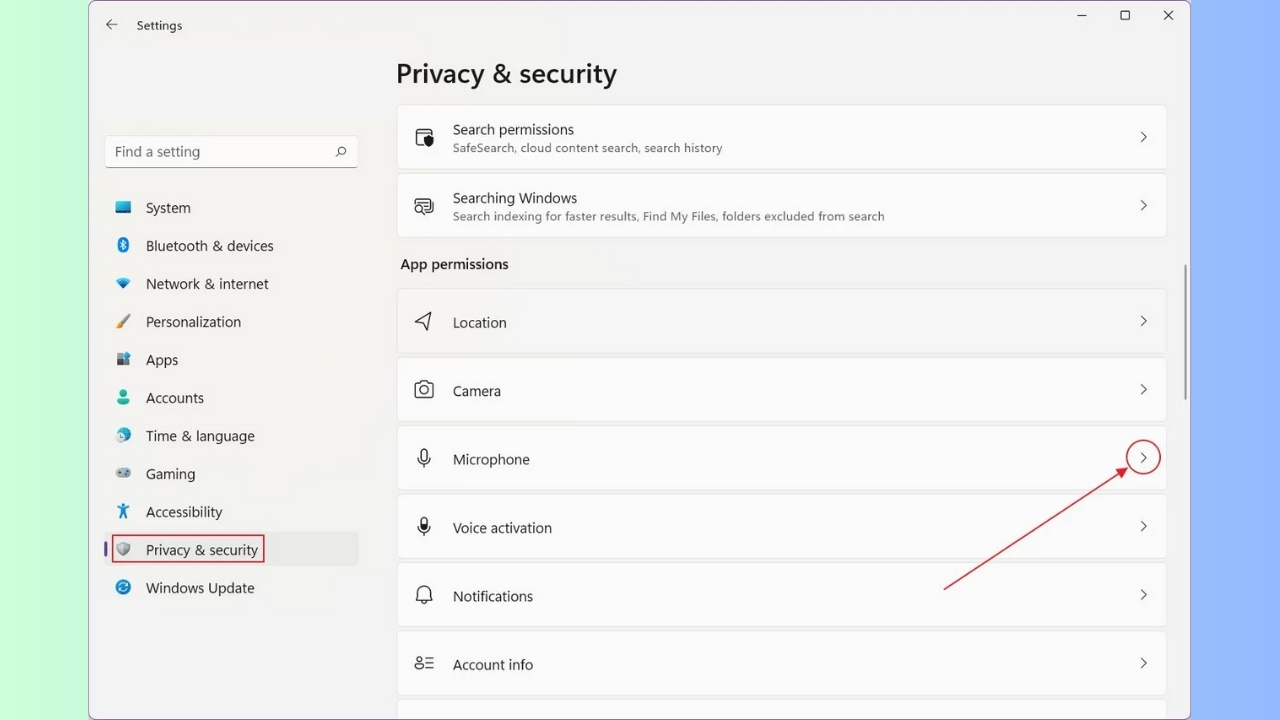 permisos apps windows 11