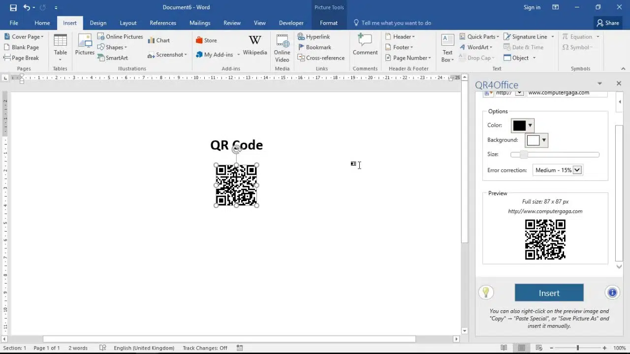 qr word