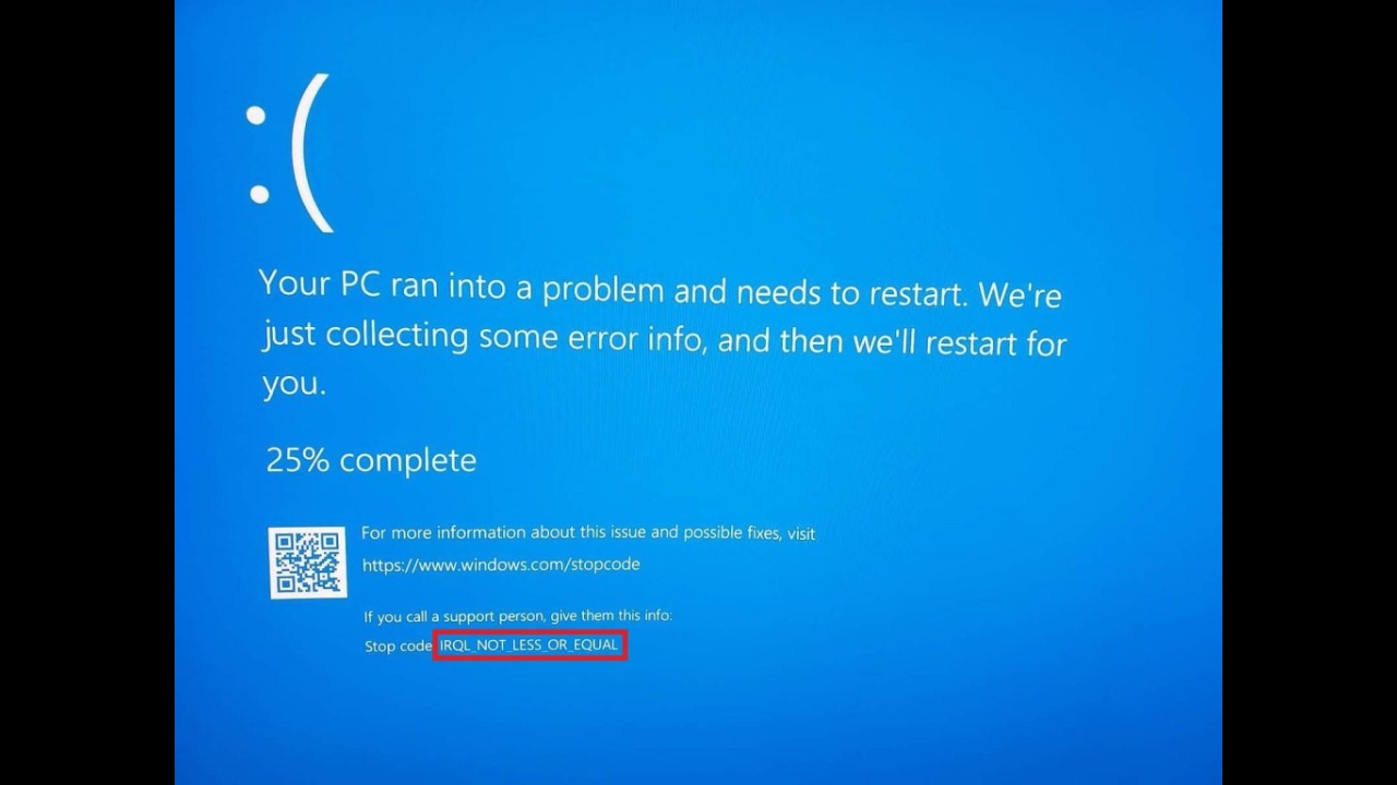 windows error irql