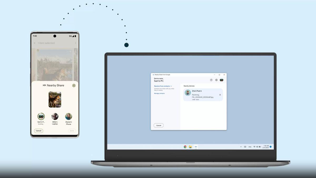 Cómo funciona Nearby Share entre Android y Windows