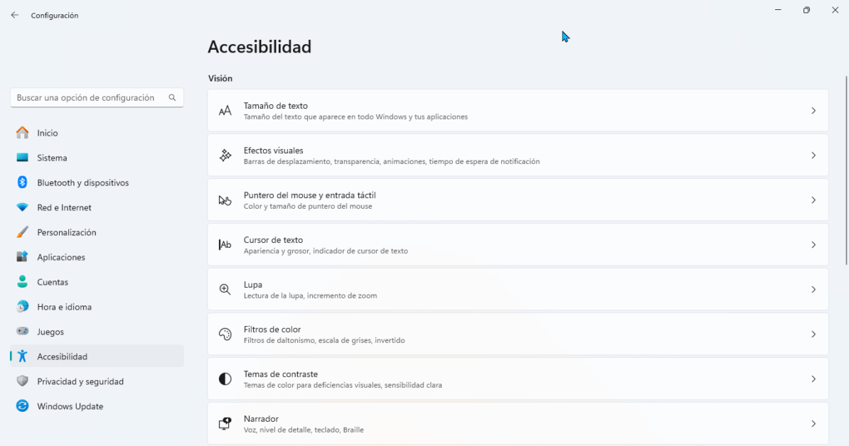 accesibilidad windows 11