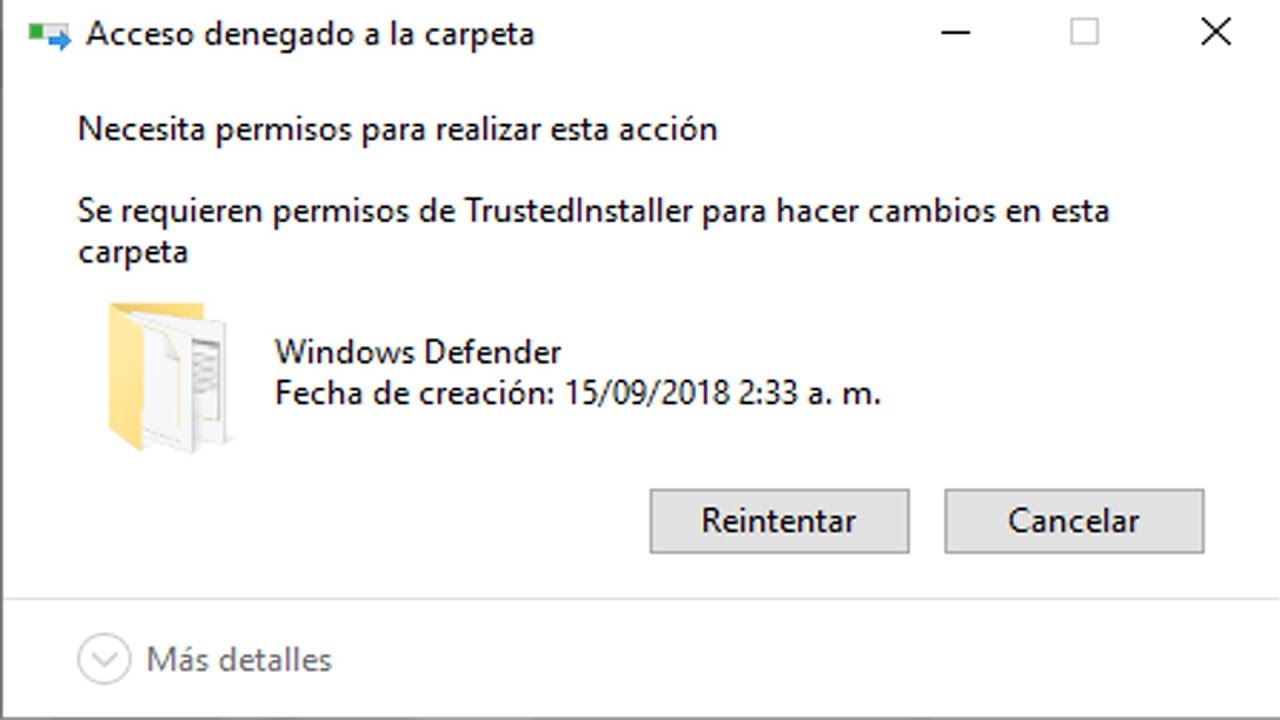 acceso denegado a carpeta en windows