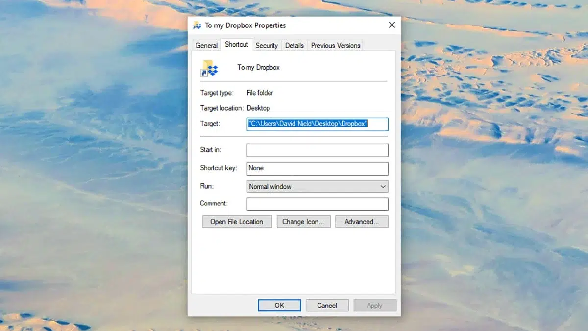 acceso directo personalizado en windows