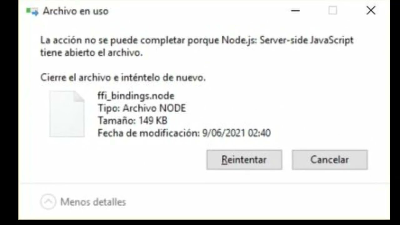 archivo en uso