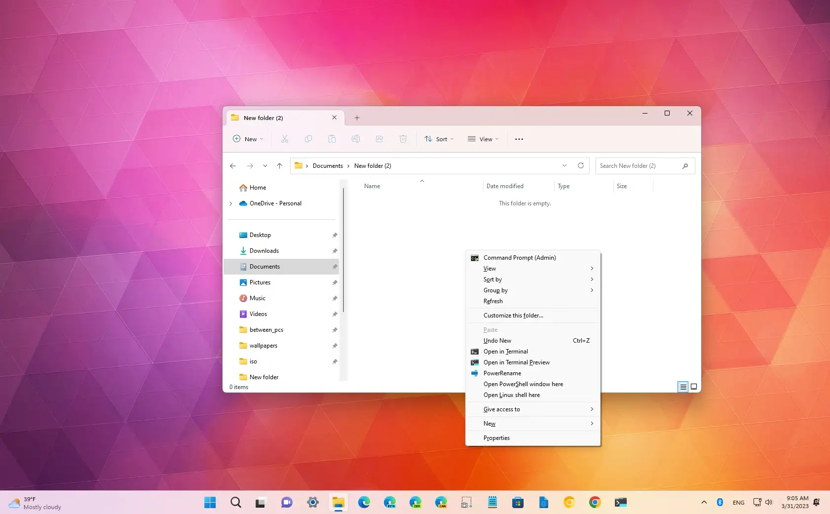 cmd desde el explorador de windows