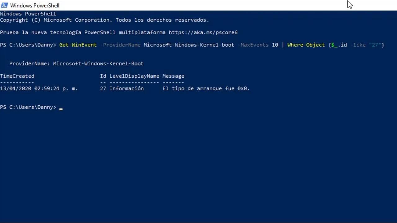 Comparativa Get-EventLog y Get-WinEvent