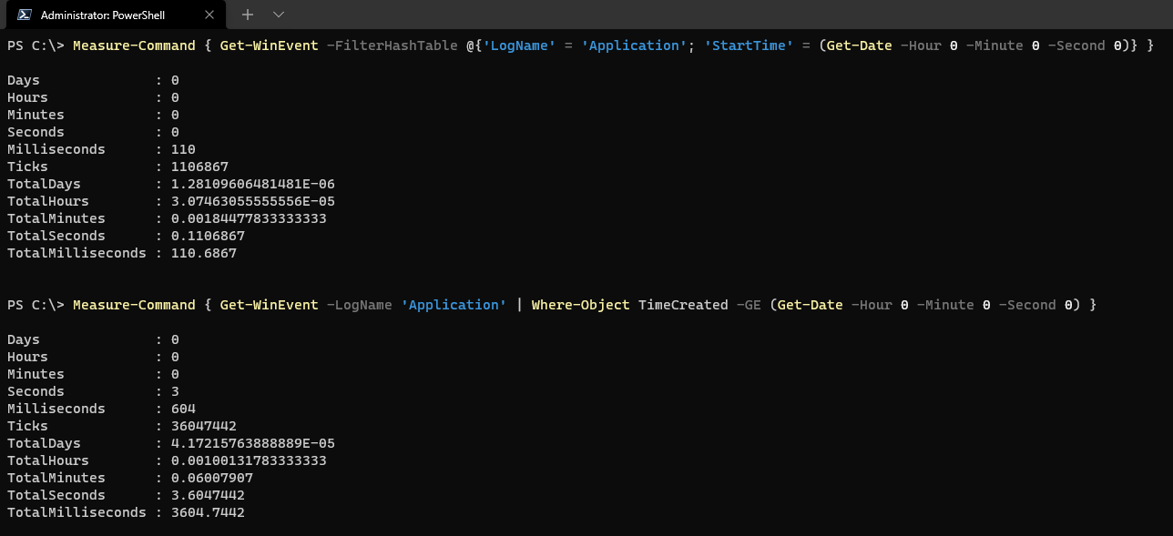 Get-WinEvent PowerShell