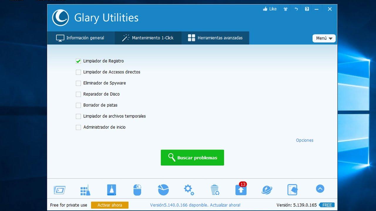 Panel principal de Glary Utilities