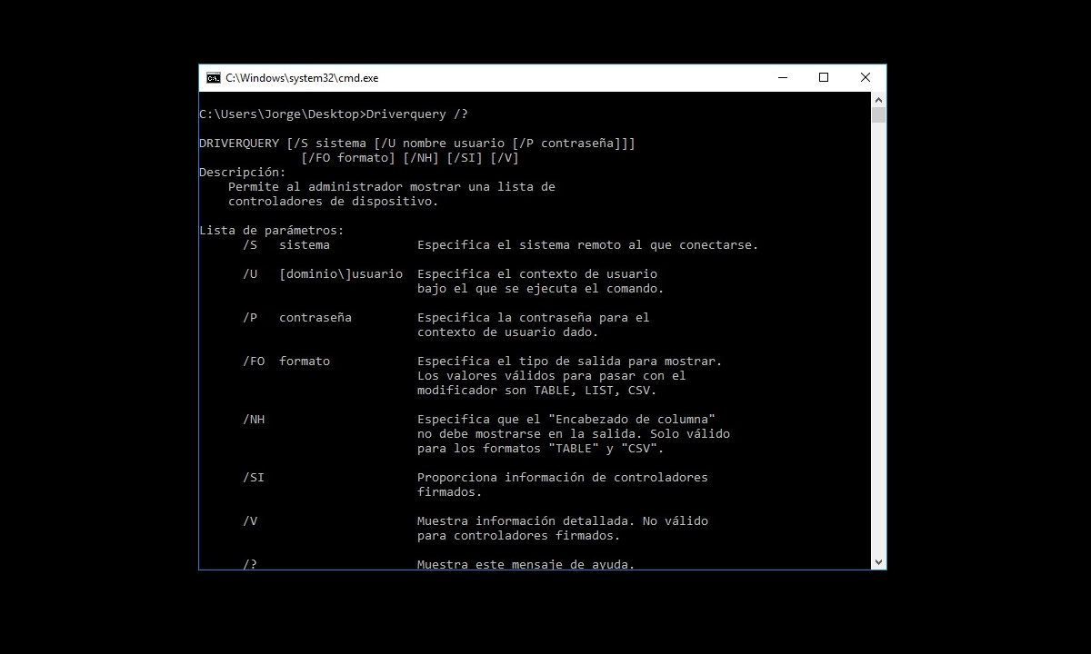 driverquery