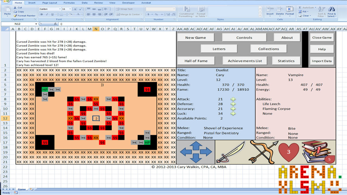 excel games