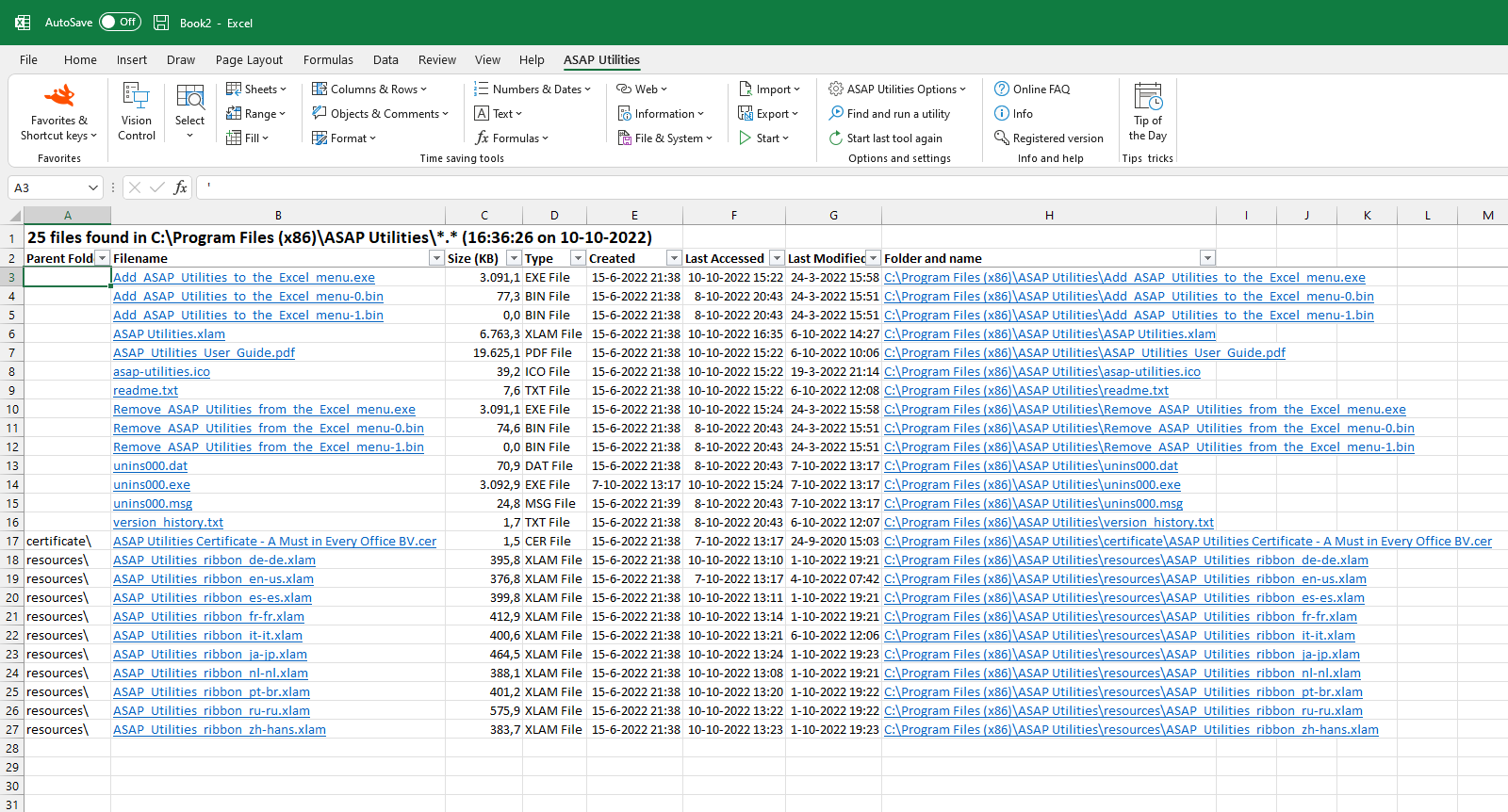 excel files