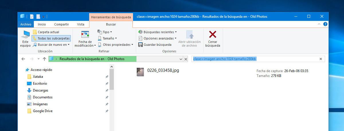 Filtros, operadores booleanos y rangos de búsqueda en Windows