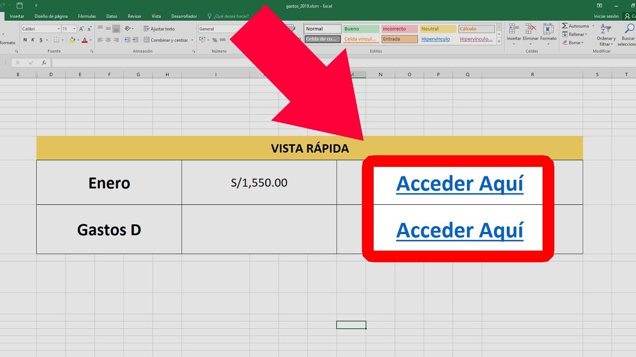 HIPERVINCULO en excel