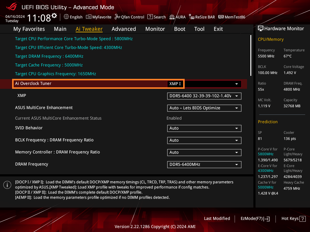 intel xmp bios