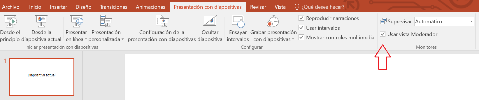 activar modo moderador ppt