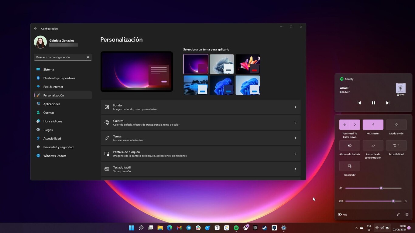 modo oscuro windows 11