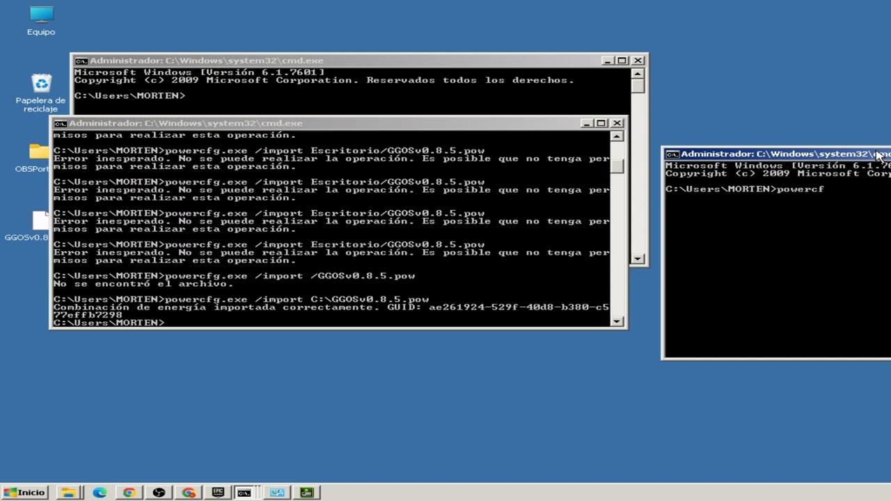 Comando powercfg en Windows